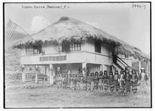 Photo:Benguet Philippines 1900s School House Igorot Children Thatched Roof picture