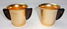 Vintage Mirro Retro Creamer & Sugar Set Gold Tone Aluminum USA Bakelite Handles? picture