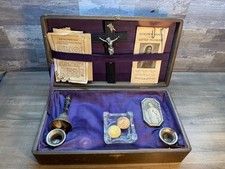 Vintage Catholic Sick Call  Priest Communion Box Crucifix Religious (b15/0210) picture