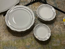(12Classic, cathedral bridal rose, vintage dinner set from Bavaria West Germany picture