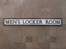 Vintage 50'S MENS LOCKER ROOM Sign Cast Aluminum YMCA SCHOOL MAN CAVE picture