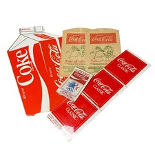 Vintage Coca-Cola Paper Advertising Ephemera Lot 1930s-80s Decals Patch Red picture