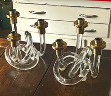 Pair of vintage Dorothy Thorpe triple Pretzel candle holders picture