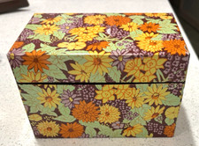Vintage  1970's Syndicate Recipe Metal Box File Flowers VGC picture