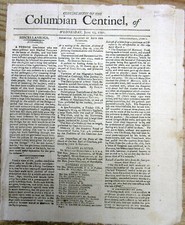 1792 Boston MA newspaper w Early Report THE AMERICAN ACADEMY of ARTS & SCIENCES picture