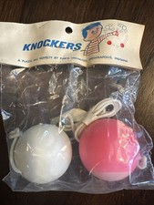 Vintage 60's -70's KNOCKERS Clackers NEW IN PKG. PINK & White picture