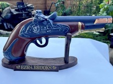 VTG 1960’s Ezra Brooks Gun pistol, Decanter W Display Stand Flintlock Pistol picture