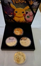 Pokémon 24K Gold Plated Collectible Coin Set (Set Of 3) with COA&Display plus 1 picture