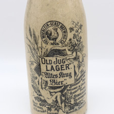 Moerlein-Gerst Brewing Old Jug Lager Rooster Alltes Krug Bier Stoneware Bottle picture