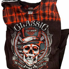 Vintage Harley-Davidson Maverick Skull Tie-Dye T Shirt L picture