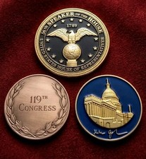 Rare Authentic 119th Congress Speaker Mike Johnson & Jeffries Challenge Coin Set picture