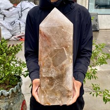 22.46LB Large Natural  Crystal Obelisk Quartz Energy Tower Point Reiki Heal picture