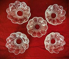 Set of 5 Antique Baccarat Crystal Candelabra Chandelier Bobeches Replacement picture