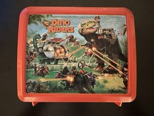Vintage 1988 Dino Riders Plastic Lunch Box Aladdin Red Retro 80s Toy NO THERMOS picture