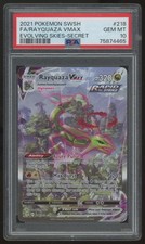 2021 Pokemon Rayquaza VMax Evolving Skies Secret Rare #218 PSA 10 *READ* picture