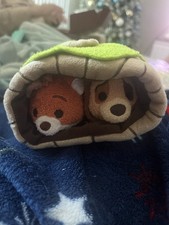 Disney Store the Fox the Hound Mini Plush Exclusive Tsum Tsum Log Set picture