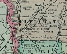 Vintage 1905 IOWA Map 22