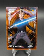 2026 Topps Chrome Star Wars Luke Skywalker /25 Rebel Orange Wave Refractor #91 picture