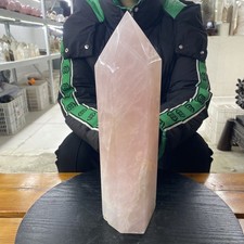 13.2LB  Natural Rose quartz Crystal Obelisk Tower Crystal Wand Reiki Restoration picture