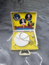 Vintage DC Super Heroe Portable Record Player Batman Superman Wonder Woman Works picture
