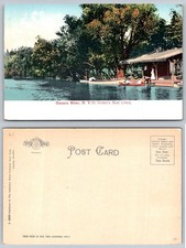 Vintage Owasco River NY Hinton's Boat Livery Polychrome Postcard A 6368 picture