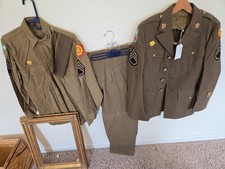 WWII US Army Enlisted Uniform Named Staff Sergeant Jacket Pants Shirt Cap picture