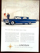Blue Lincoln Coupe Original 1958 Vintage Print Ad picture