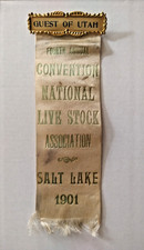 1901 Convention National Live Stock Association Guest Ribbon Salt Lake Utah picture