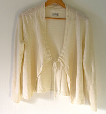 DRIES VAN NOTEN IVORY LINEN TIE FRONT CARDIGAN Size S picture