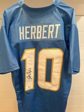 Justin Herbert Signed Chargers #10 Powder Blue Jersey – Beckett Witnessed COA picture