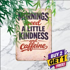 Just A Hat With Lipstick Coffee Sign Funny Morning Kitchen Tin Metal Plaque picture