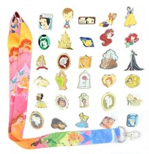 Princess Theme Starter Set With 10 Disney Park Trading Pins & Lanyard Brand New picture