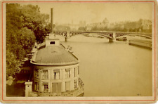 A. Foncelle, France, Paris, View of the Seine Vintage albumen print, cabinet card picture