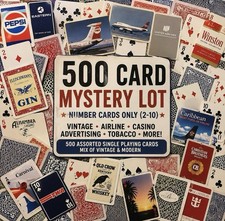 500 Single Playing Cards Lot - Mystery Lot Vintage to Modern Mixed All numbers picture