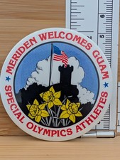Meriden Connecticut CT Welcomes Guam Special Olympics Athletes Pinback Button picture