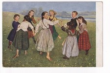 Postcard Hans Thoma children's dance artist card E. A. Seemann Leipzig No. 6 described picture
