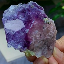 160G Natural Rare transparent purple cubic fluorite mineral crystal /China picture