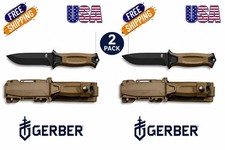 2X Gerber StrongArm Fixed Blade Knife Plain Edge - Coyote Brown - NEW picture