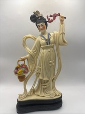 Vintage Geisha Girl Celluloid Figure, Chinoiserie Geisha Figurine * picture