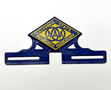 Vintage 1930s California State AAA License Plate Topper Enamel Blue & Yellow picture