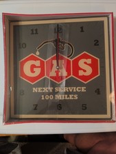 Retro Gas Station Glass Wall Clock Next Service 100 Miles 11