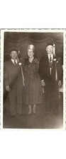 1940s Photo Postcard: Woman Crowned Party Pageant Formal Attire & Suited Men picture