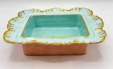 Antique Limoges Vanity Dresser Tray Turquoise Pink Gold Artist Signed picture