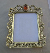 VINTAGE ORNATE CHERUB METAL FRAME, FOR 8X10 PICTURE, UNIQUE, CHERUBS, HEAVY picture