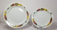 Vintage Los Angeles Steamship Co. Restaurant Ware Hibiscus & Poppies Set of 2 picture