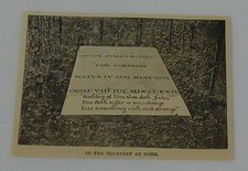 1887 small magazine engraving ~ PERCY BYSSHE SHELLEY, cemetery in Rome picture