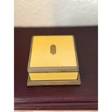 Vintage Art Deco Elgin American 14K Gold Plated Yellow Enamel Jewelry Box picture
