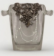 Arthur Court Vintage 1990s French Crystal Grapevine Pattern Ice Bucket 5.75” picture