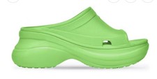 Authentic New Balenciaga x Crocs Neon Green Pool Size 7US Sandals Clogs. picture