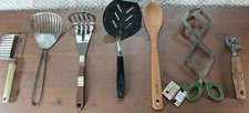 7 - Vintage Kitchen Cooking Spatula - Slotted & Wooden Spoon - Ekco Can Opener picture